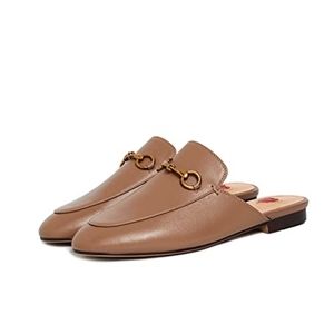 Vertundy Women's Mules Low Heel Flats Leather Slip On Backless Sandals For women